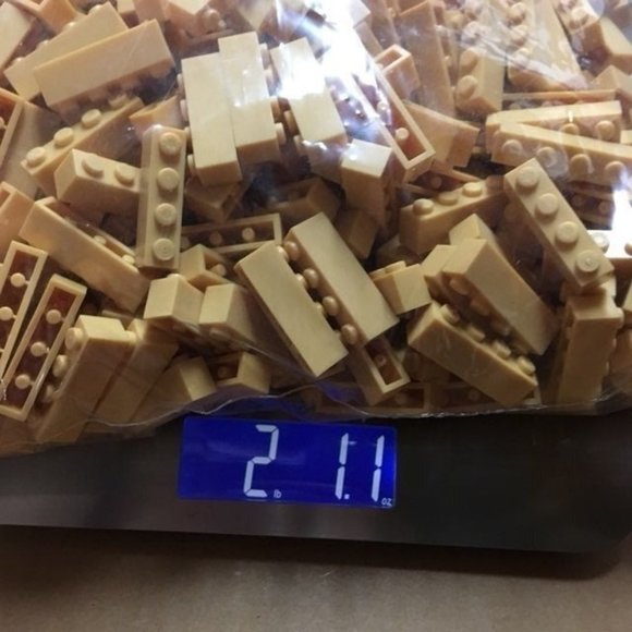 Gold Beige LEGO Compatible Bricks 2+ Pounds 1X 4 Stud - Picture 3 of 3